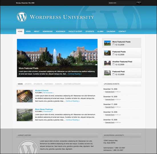 Temas de WordPress para colegios, escuelas y Universidades